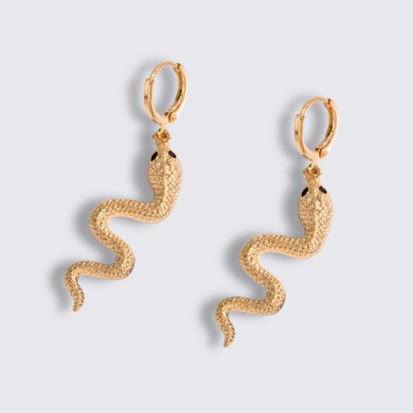 NEW Gold Snake Earrings - Picture 2 of 4